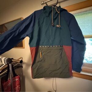 LL Bean Multicolor Hooded Rain Jacket